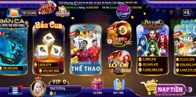 Giới thiệu về các sự kiện chơi game trúng thưởng tại Rikvip